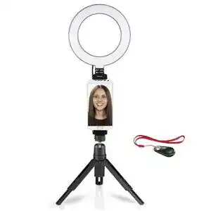 Ringlicht Hama LED mit Stativ und Halterung für Smartphone und Tablet