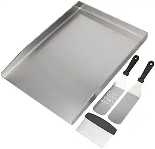 GriHero Grillplatte 30×40 cm aus Edelstahl für Gas- und Holzkohlegrills