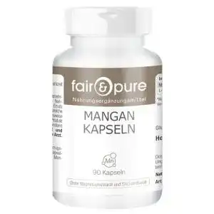 Mangan Fair & Pure Kapseln 90 Stück – 4mg aus Gluconat, vegan