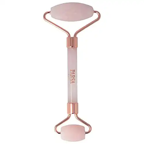Rosenquarz-Gesichtsroller von Parsa Beauty Gua Sha Roller für Gesichtsmassage