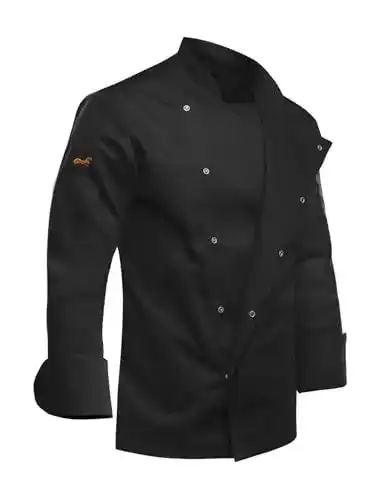 Kochjacke Herren Slim Fit Stretch mit Druckknöpfen
