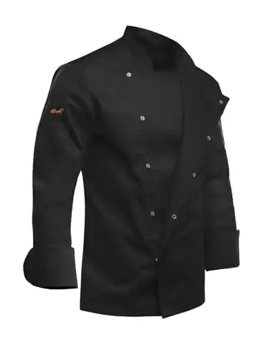 Kochjacke Herren Slim Fit Stretch mit Druckknöpfen