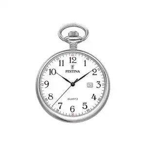 Taschenuhr Festina Herren Edelstahl 316L mit Quarzwerk und Kette