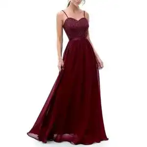 Abendkleid lang für Damen DRESSTELLS Maxi Ballkleid mit Spaghettiträgern