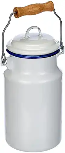 Milchkanne Ibili 904301 aus Stahl, 1 Liter, weiß und blau