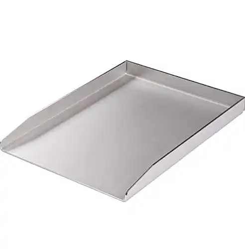 Edelstahl-Plancha RuSchi BBQ Grillplatte 30x40cm für Gas- und Kohlegrills