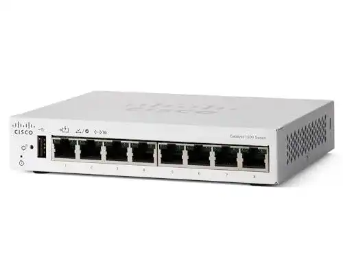 Cisco Catalyst 1200-8T-D Smart Switch, 8-Port Gigabit Ethernet