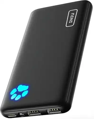 Leichte INIU Power Bank 10000mAh Ultra Slim und kompatibel mit iPhone und Samsung