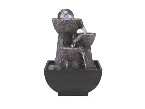 Zimmerbrunnen Beper P201UTP200 Wasserfall mit LED-Beleuchtung
