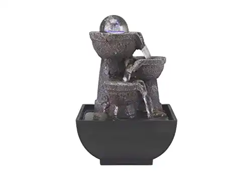 Zimmerbrunnen Beper P201UTP200 Wasserfall mit LED-Beleuchtung