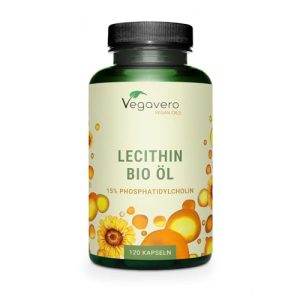 Vegavero Bio Lecithin Kapseln 1800 mg aus Sonnenblumen 120 Stück