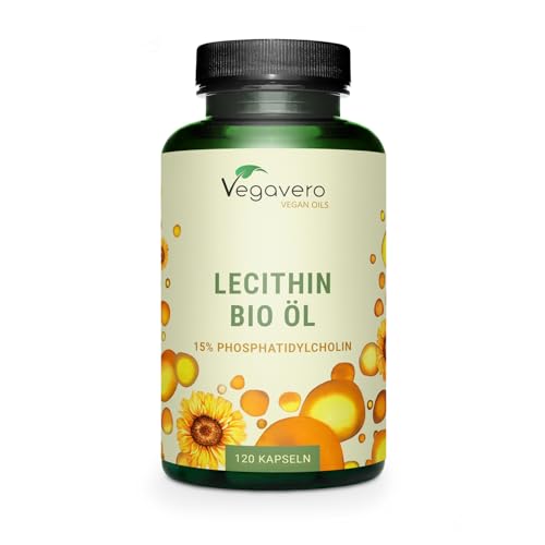 Vegavero Bio Lecithin Kapseln 1800 mg aus Sonnenblumen 120 Stück