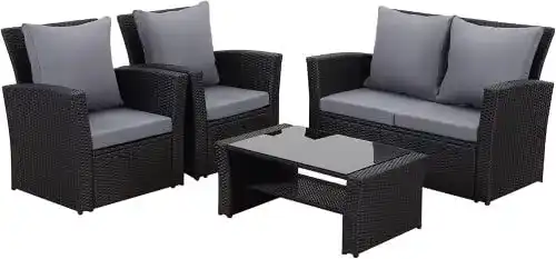 Gartenmöbel MeXo Polyrattan Lounge Set für den Außenbereich