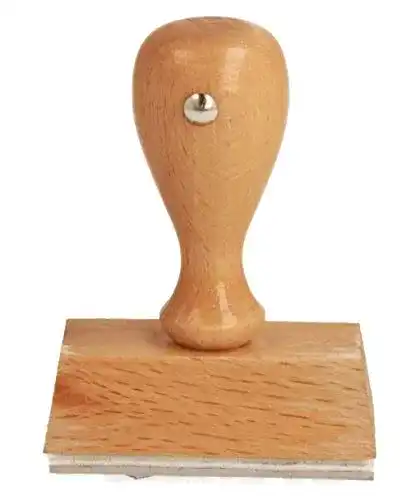 Holzstempel Trodat mit individueller Textplatte 50 mm breit