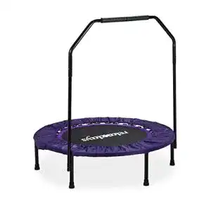 Faltbares Trampolin mit Haltestange für Indoor Nutzung