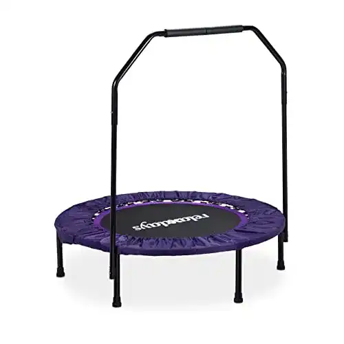 Faltbares Trampolin mit Haltestange für Indoor Nutzung