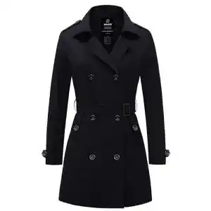 Trenchcoat für Damen mit zweireihigen Knopfverschlüssen von Wantdo