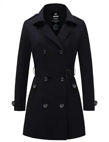 Trenchcoat für Damen mit zweireihigen Knopfverschlüssen von Wantdo