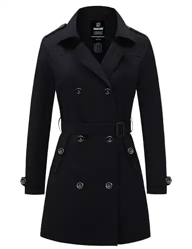 Trenchcoat für Damen mit zweireihigen Knopfverschlüssen von Wantdo