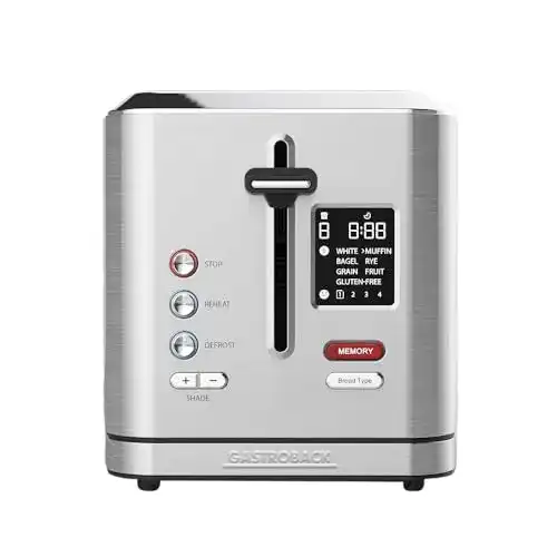 Gastroback Mini-Toaster 42395 Design Toaster Digital 2S mit Brötchenaufsatz