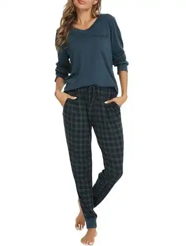Pyjama Damen Vlazom Schlafanzug lang zweiteilig