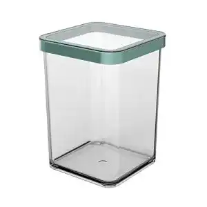 Rotho Loft quadratische Vorratsdose 1l mit Deckel, BPA-frei, türkis
