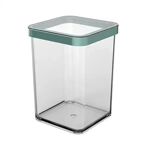 Rotho Loft quadratische Vorratsdose 1l mit Deckel, BPA-frei, türkis