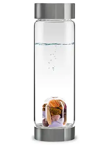 Vitajuwel ViA 5 Elements Wasserflasche mit Amethyst und Edelsteinen