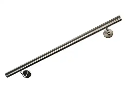Edelstahl Handlauf V2A 42,4 mm Durchmesser 240 cm geschliffen für Wandmontage
