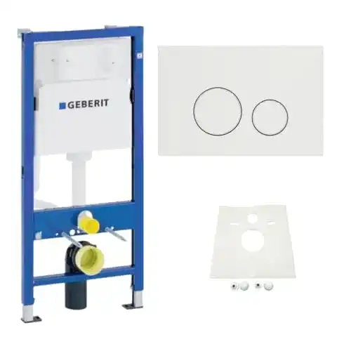 Vorwandelement WC Geberit Duofix mit Spülkasten und Drückerplatte