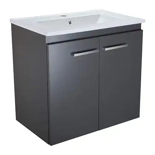 Waschbecken mit Unterschrank in Graphit für Badezimmer