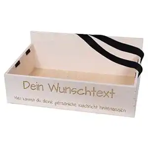 Bauchladen aus Holz mit individueller Beschriftung für JGA und Promotion