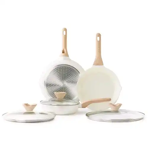 Keramikpfannen-Set Kordisen 3-teilig mit Deckel und Antihaftbeschichtung