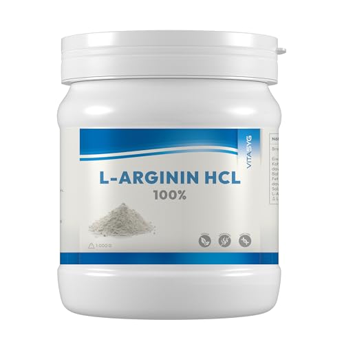L-Arginin Pulver 1000g – Veganes L-Arginin HCL ohne Zusätze