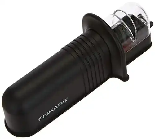 Fiskars Roll-Sharp Messerschärfer mit Keramikschleifstein, Schwarz