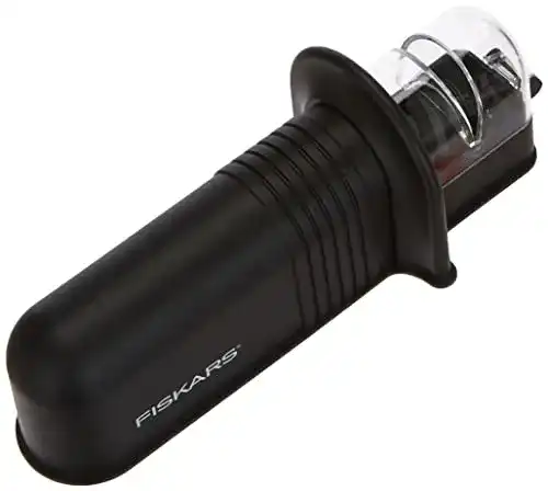Fiskars Roll-Sharp Messerschärfer mit Keramikschleifstein, Schwarz