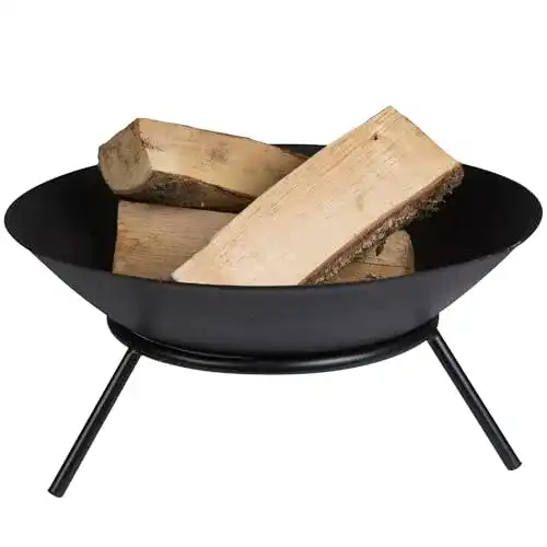 Perel Feuerschale mit Untergestell und 3 Füßen, rund, 26 x Ø 56 cm