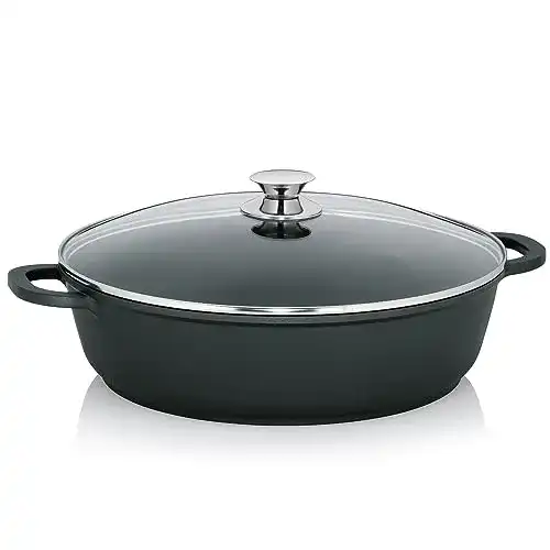 Kela Servierpfanne 36 cm mit Induktion und Deckel aus Aluguss