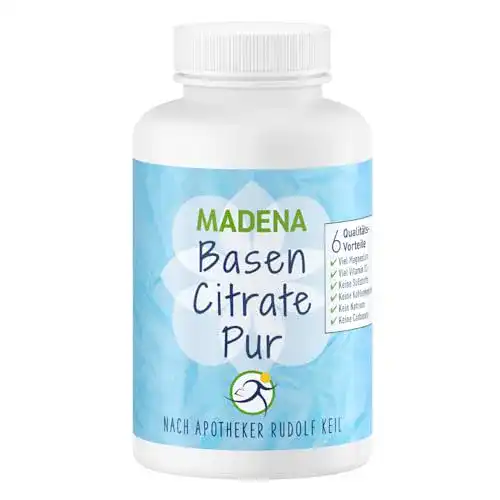 Madena BasenCitrate Pur 180 Kapseln zur Unterstützung der Säure-Basen-Balance