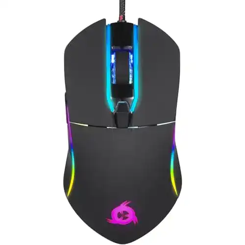 Linkshänder Gaming Maus Klim Aim mit RGB Beleuchtung und 7000 DPI