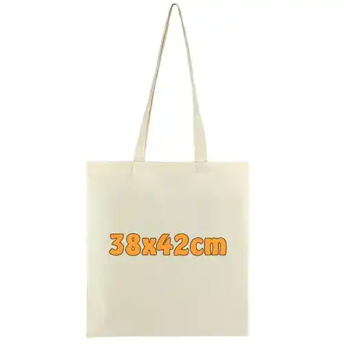 Jutebeutel Cottonbagjoe 10 Baumwolltaschen Natur 38×42 cm mit langen Henkeln