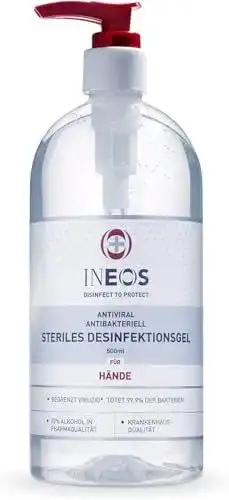 Desinfektionsmittel mit Alkohol für Händedesinfektion – INEOS Desinfektionsgel