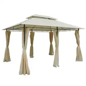 Pavillon 3×4 m von Outsunny mit 6 Seitenteilen für Garten und Feste