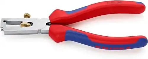 Knipex Abisolierzange mit Öffnungsfeder und verchromter Oberfläche