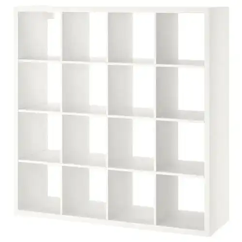IKEA KALLAX Regal in Weiß, 147 x 147 cm mit Wandbefestigung