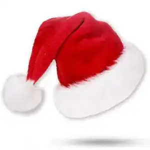 Weihnachtsmütze Jonami Nikolausmütze aus Plüsch in Rot für Erwachsene