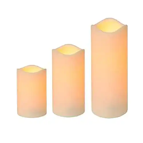 Cepewa LED Kerzen-Set für den Außenbereich, 3-teilig mit Timer