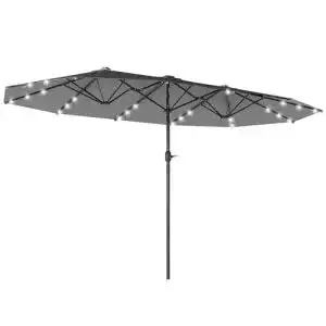 Doppelsonnenschirm mit LED 440 x 256 cm von Outsunny
