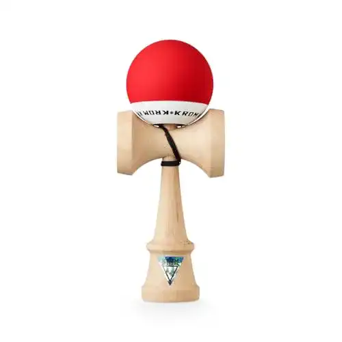 Kendama Krom Pop Rubber Rot aus zertifiziertem Buchenholz