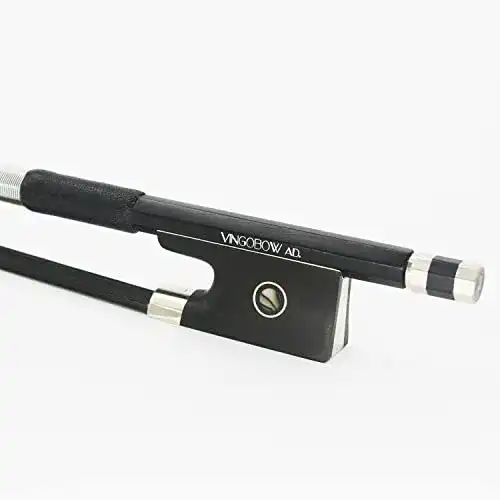 Geigenbogen Vingobow aus Kohlefaser mit schwarzem Rosshaar für Violine 4/4